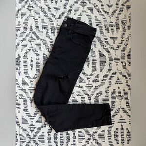American Eagle Outfitters Black Distressed Super Hi-Rise Jeans
